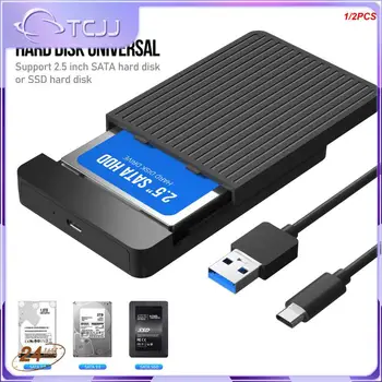 1/2 Шт. Портативный 2,5 Адаптер SATA к USB 3,0 Жесткий диск Внешний накопитель Жесткий диск Чехол Для SSD Диска Жесткий диск Коробка С кабелем USB3.0 Type C