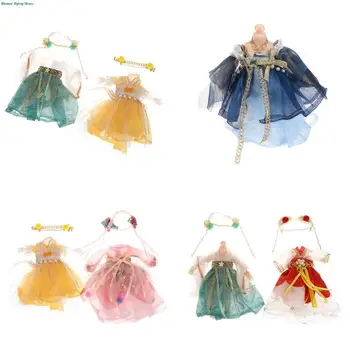1 комплект 16 см Кукла в Китайском Стиле, Одежда Hanfu, Платье, Кукла, Древний Костюм, Платье, Одежда Для Кукол, Аксессуары, Игрушки Для Девочек