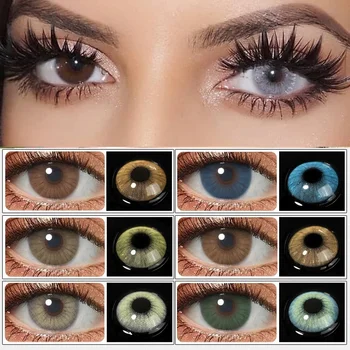 1 Пара цветных Контактных линз Натуральные контактные линзы для глаз Голубые Линзы для красоты зрачков Цветные линзы для глаз контактные линзы для глаз Косметика