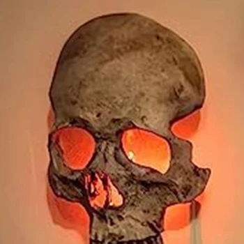1 ШТ. Ночник с черепом на Хэллоуин, лампа ужасов, Готический ночник с черепом, лампа-скелет, Встраиваемая в стену, декоративная готическая вилка из США
