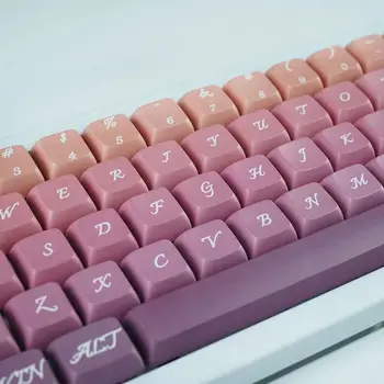 131 клавиша Pink Alice Theme Keycap XDA Золотые колпачки для ключей MX Switch Механическая клавиатура PBT Колпачки для ключей DIY
