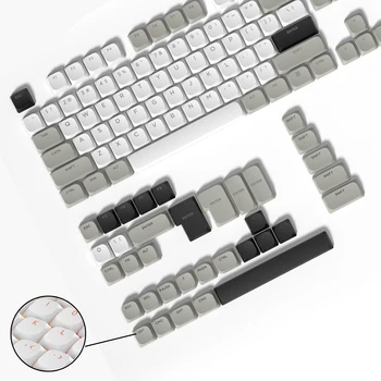 143 клавиши, Минималистичные низкопрофильные колпачки для клавиш PBT, Изготовленный на заказ колпачок для ключей Double Shot для переключателей Gateron Cherry MX, механическая клавиатура геймера