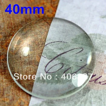 20 шт./лот, хорошее качество, 40 мм, круглый прозрачный увеличительный стеклянный кабошон с куполом