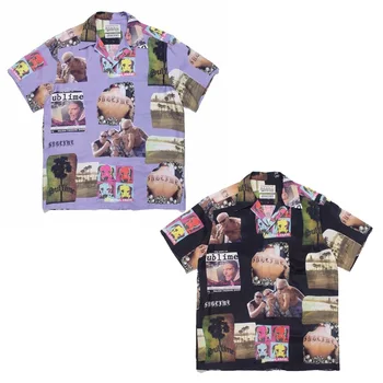 2023 Новый Летний Стиль, Гавайская рубашка с отворотом и воротником-стойкой WACKO MARIA, Гавайская рубашка с коротким рукавом