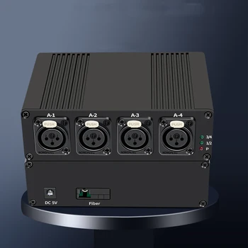 4-Канальный Сбалансированный XLR Аудио по оптоволокну Удлинитель по Однорежимному оптическому волокну SC 20 км 2CH 1CH Аудио Приемопередатчик для оптоволоконного соединения