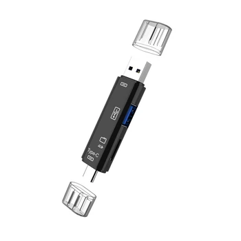 5 В 1 USB 2.0 Type C /USB / Micro-USB /TF /SD Устройство для чтения карт памяти OTG Card Reader Адаптер Аксессуары Для мобильных телефонов