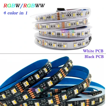5 М RGBW/RGBWW светодиодная лента 5050 SMD 60 светодиодов/м гибкие Светильники 4 цвета в 1 Ламповая лента Водонепроницаемая IP30/65/IP67 DC12V/24 В Светодиодная панель