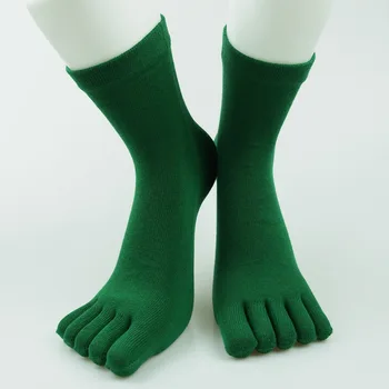 5 Пар повседневных носков из чесаного хлопка для женщин и девочек, однотонные черные, розовые, зеленые, фиолетовые, короткие носки с пятью пальцами в подарок