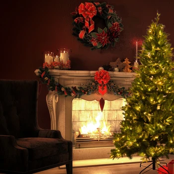 7,5-футовая Искусственная Рождественская елка с 1685 наконечниками, 400 светодиодов, Еловая Рождественская елка без шарниров из ПВХ/ПЭ, Внутри и снаружи помещений