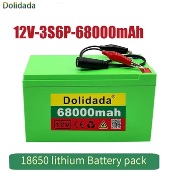 Batterie lithium 3S6P, 12V, 68ah, 18650, avec BMS 30a intégré, pour pulvérisateur et véhicule électrique, nouveau battery pack