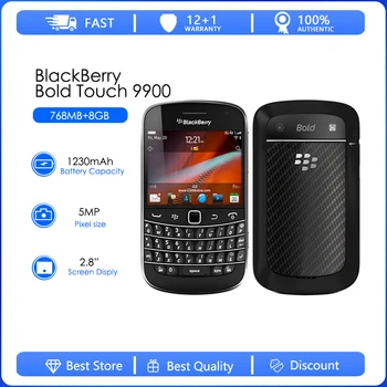 Blackberry 9900 Восстановленный-Оригинальный мобильный телефон Blackberry 9900 3G QWERTY + сенсорный экран 2.8 ' WiFi GPS 5.0MP 8GB ROM blackberry