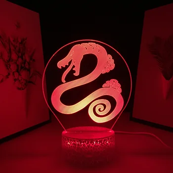 Diane Serpent's Sin of Envy Семь смертных грехов Аниме Лампа 3D Светодиодный Ночник для Детской Спальни Декор Светильник Манга Настольная лампа