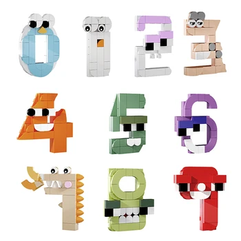 Gobricks 26 Стильных Алфавитных Строительных блоков, набор Знаний об английских буквах (A-Z) и 0-9 цифрах, развивающие кирпичи, игрушки для детей, подарки