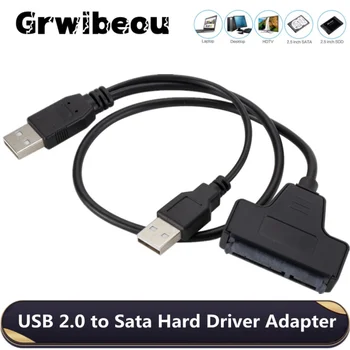 Grwibeou Адаптер жесткого диска Sata к USB 2,0 Поддержка 2,5 Дюйм(ов) Ов) Внешний SSD жесткий диск 22 Pin Sata III Кабель Sata USB Кабель