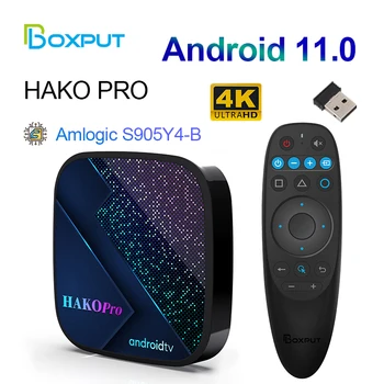Hako Pro Android 11 TV Box Сертифицированный Google 2 + 16 ГБ оперативной памяти 8K Netflix HD Потоковый Медиаплеер 5G Двойная телеприставка WiFi