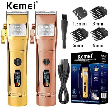 Kemei 2850 + PG Электрическая машинка для стрижки волос, USB Перезаряжаемая Регулируемая Машинка для стрижки волос, Профессиональный мужской Триммер, Электрический Триммер для бороды T