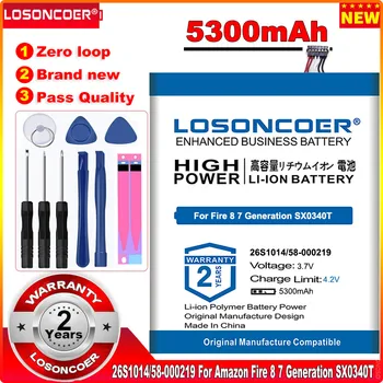 LOSONCOER 5300 мАч 26S1014 58-000219 Аккумулятор для Amazon Fire HD 8 7-го поколения, Fire 8.7, SX0340T Аккумулятор Большой емкости