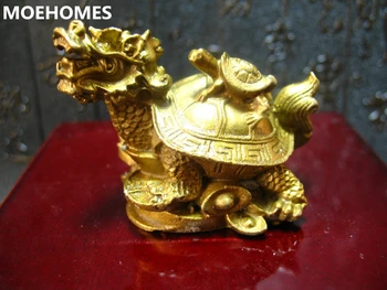 MOEHOMES Китай фэншуй латунь дракон черепаха богатство Черепахи счастливая статуя Металлические поделки Украшения для дома металлические поделки