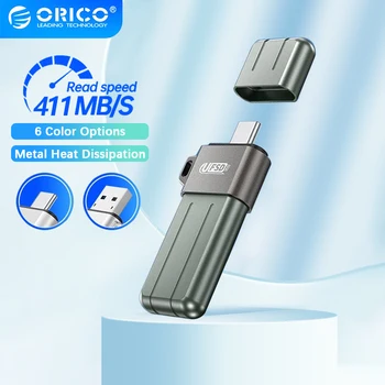 ORICO USB 3,2 Цельнометаллический 512 ГБ USB Флэш-накопитель 411 МБ/с. Флеш-накопители 256 ГБ 128 ГБ 64 ГБ USB-накопитель Type C Флешки Memory Stick U Диск