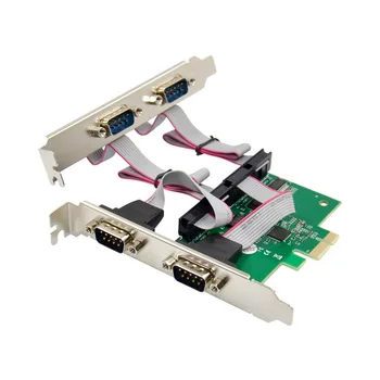 PCIE X1-2 Порта Последовательный RS232 Com Db9 Плата контроллера PCI-eX1 AX99100 Чип с Низкопрофильным Кронштейном Адаптер Конвертер Карта