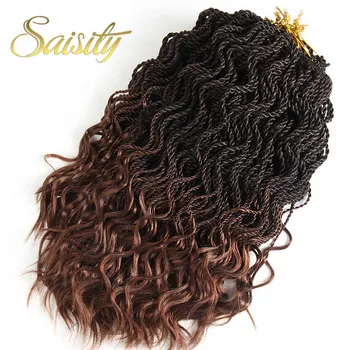 Saisity омбре плетение волос сенегальский твист волос вязаные косички синтетические вязаные волосы 14 