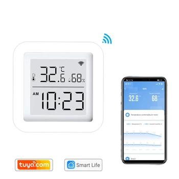 Smart Life Tuya WIFI датчик температуры и влажности термометр-гигрометр для помещений с ЖК-дисплеем Поддержка Alexa