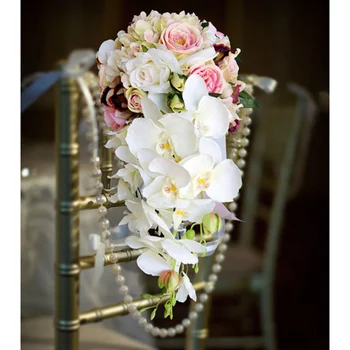SoAyle шелковый цветок, корейская свадебная имитация водопада невесты, держащей букет.