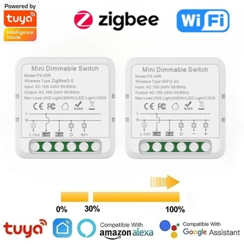 Tuya WiFi ZigBee Smart Dimmer Switch Модуль Нужен Нейтральный Выключатель Светодиодные Фонари С Регулируемой Яркостью Переключатель Голосового Управления Работа с Alexa Google