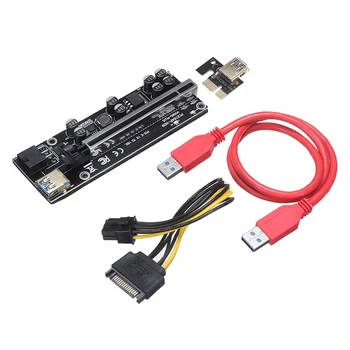 USB 3.0 PCI-E Riser V009S-PLUS Express от 1X до 16X Удлинитель Riser Карта-адаптер SATA от 6pin до 15pin Кабель питания