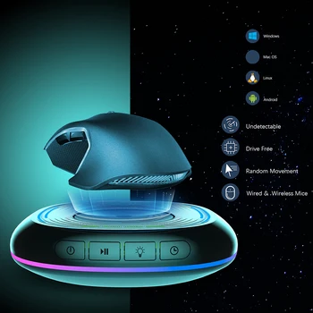 Автоматический Движитель мыши с Подсветкой RGB, Имитирующий Необнаруживаемое движение мыши с Таймером ВКЛЮЧЕНИЯ / выключения для Пробуждения компьютера