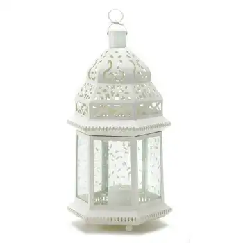 Белый и прозрачный марокканский подвесной фонарь-свеча