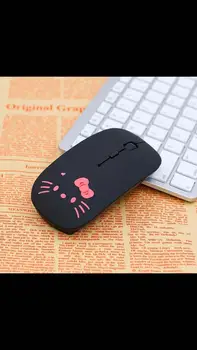 бесшумная беспроводная розовая мультяшная мышь Ультратонкая компьютерная мышь 1600 точек на дюйм USB Оптические тонкие мыши Mause Для девочки