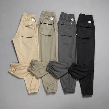 Брюки WTAPS из поли Саржи, повседневные брюки с завязками, Японские мужские длинные штаны из ткани бренда Tide для бега трусцой
