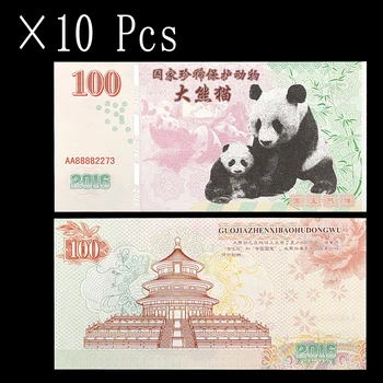 Бумажные деньги с редкими животными стоимостью 100 долларов, Национальное достояние Китая, банкноты с гигантской пандой (непрерывное кодирование) с флуоресцентным эффектом