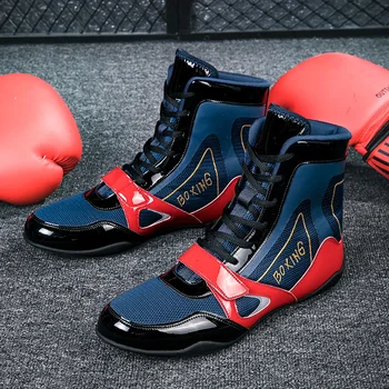 Высококачественная борцовская обувь Прочная боксерская защита для ног Боксерская обувь Мужская женская профессиональная боевая обувь