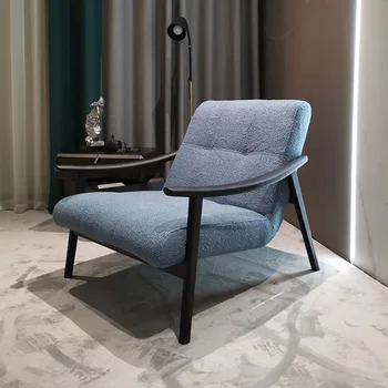 Деревянный стул в скандинавском стиле для гостиной, Роскошное кожаное кресло с откидной спинкой, дизайнерское кресло для отдыха, диван, шезлонги, мебель для дома
