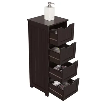 Деревянный шкаф-органайзер с 4 выдвижными ящиками для ванной комнаты, белые шкафы для хранения
