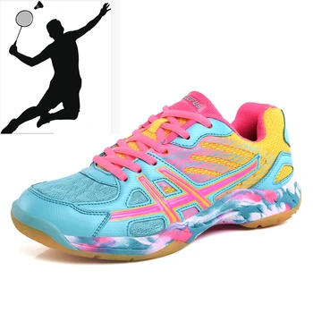 Женская и мужская спортивная обувь, профессиональная обувь для бадминтона, Удобная Дышащая Теннисная обувь, Амортизирующая Волейбольная обувь для мужчин