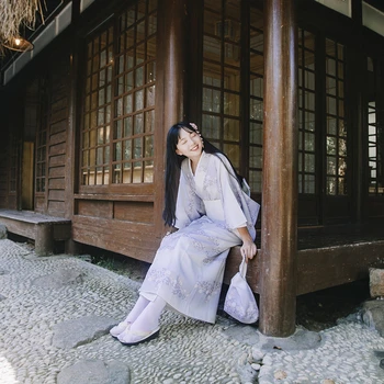 Женское традиционное японское кимоно с принтом маргаритки, Летний халат Юката, Одежда для косплея, платье для выступлений, одежда для фотосъемки