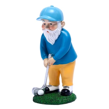 Забавная статуэтка садовых гномов для игры в гольф, ручная роспись, уличная фигурка гномов для двора