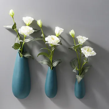 Керамическая Гидропонная ваза, Настенный домашний декор для спальни, столовой и гостиной с дизайном в виде капель воды, из трех частей