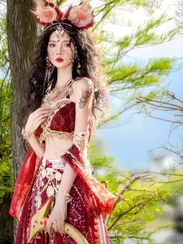 Китайское Традиционное Винтажное Платье Ханьфу, Сказочное Платье Принцессы для Народных Танцев в Национальном Стиле, Женское Платье-Косплей Древней Принцессы Ханьфу