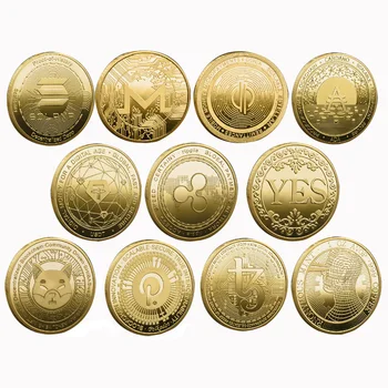 Коллекционная Криптовалюта Золотая монета Да Нет Золотой Dogecoin Xrp Cardano Shiba Inu для коллекционера монет