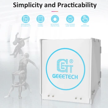 Коробка для УФ-отверждения Geeetech с длиной волны 405 нм, равномерно отверждаемая с большим пространством 360 ° 217 × 204 × 228 мм для пользователей SLA 3D-принтеров