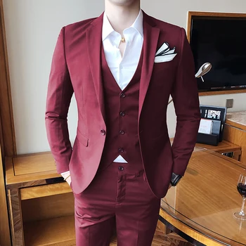 Костюм 2021 года, мужские весенне-осенние деловые блейзеры высокого класса на заказ, тонкий многоцветный бутик-костюм из трех предметов большого размера 3XL