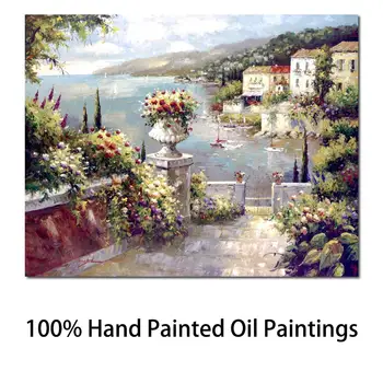 Красивые пейзажи маслом Capri Vista Ii, ручная роспись на холсте для столовой