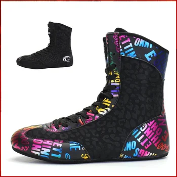 Красочные Новые Подростковые Борцовские ботинки Для бокса, Тренировочные ботинки с высоким берцем, Уличная Дышащая Спортивная обувь, пригодная для носки