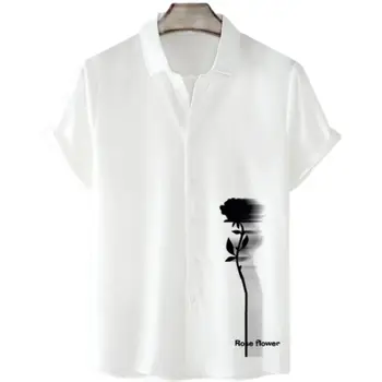 Летняя Мужская рубашка с цветочным рисунком, Гавайская спортивная рубашка с короткими рукавами, высококачественная трендовая мужская одежда