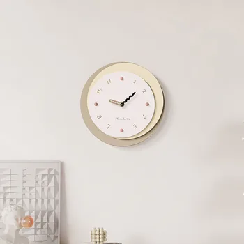 Маленькие Корейские Современные Настенные Часы Игровая Комната Спальни Бесшумные Милые Настенные Часы Круглые 2023 Новый Ресторан Reloj De Pared Home Decor