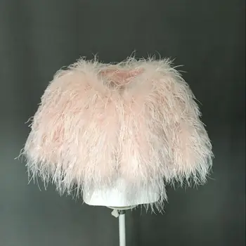 Маленькое пальто из настоящего страусиного пера, Новая Высококачественная Пушистая Розовая куртка для женщин, леди B230408